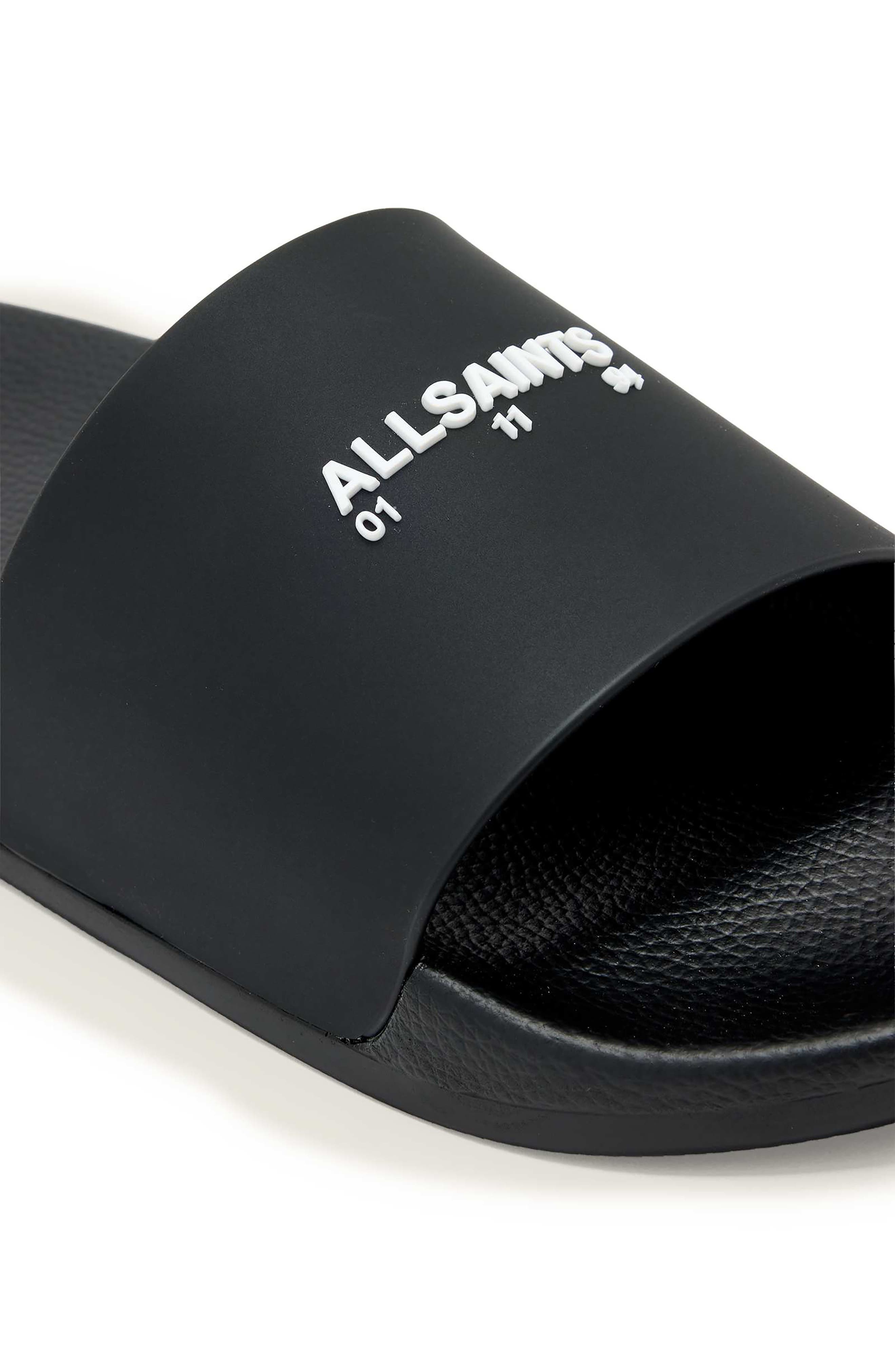 AllSaints Date Slide Sandal, Alternate, color, Black