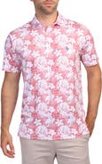 TailorByrd Tropical Hibiscus Print Performance Polo
