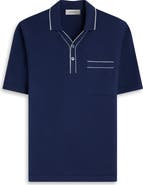 Bugatchi Tipped Cotton & Silk Pocket Polo Sweater