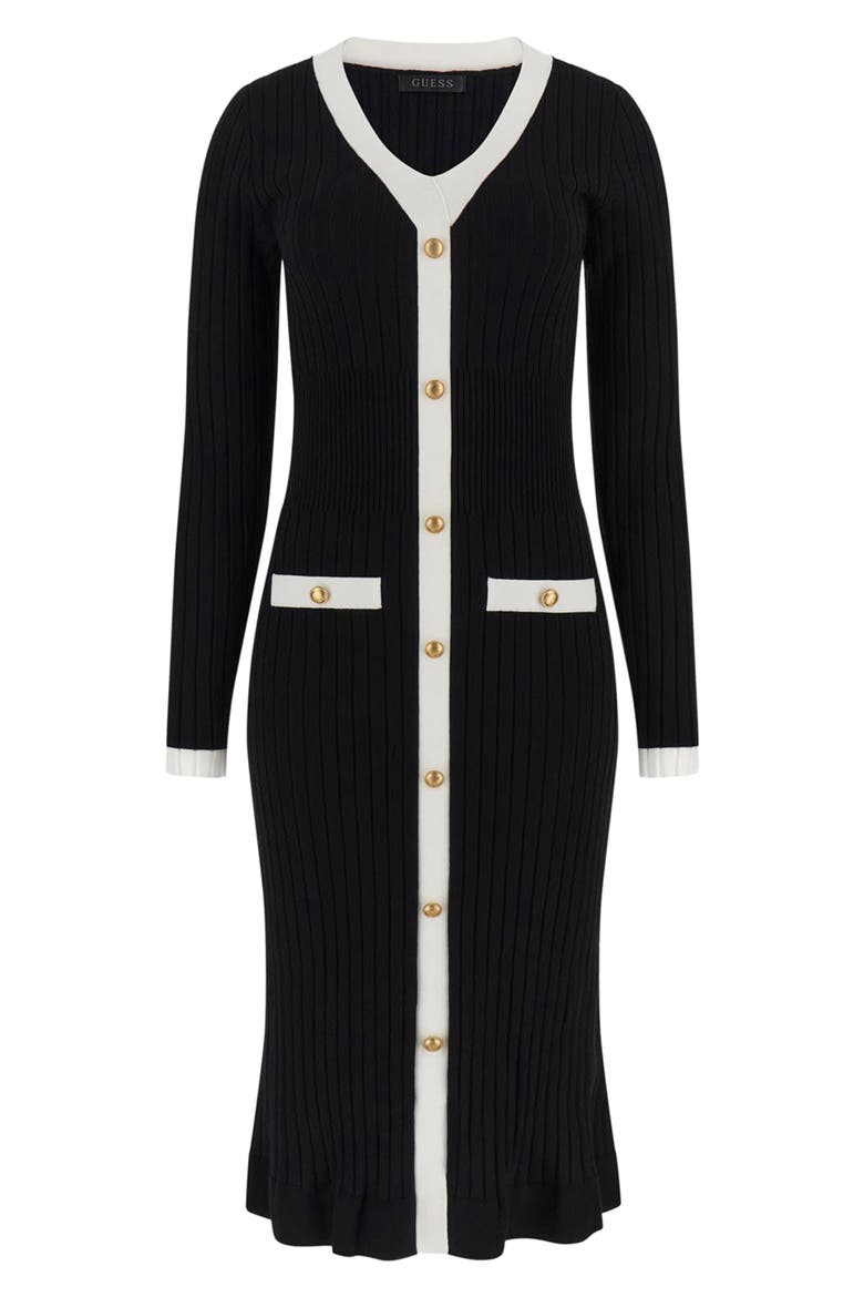Laurel Long Sleeve Sweater Dress, Alternate, color, JBLACK-BLACK