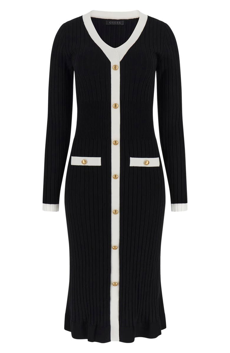 GUESS Laurel Long Sleeve Sweater Dress, Alternate, color, Jblack-Black