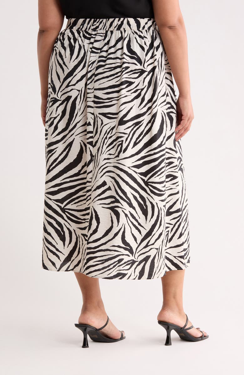 VERO MODA Printed Midi Skirt, Alternate, color, Pumice Stone/ Black