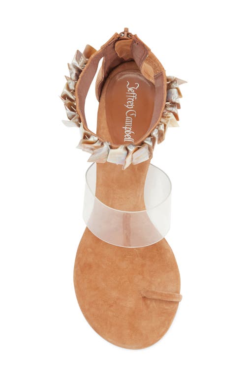 Jeffrey Campbell Cowrie Ankle Strap Sandal In Tan Suede Combo