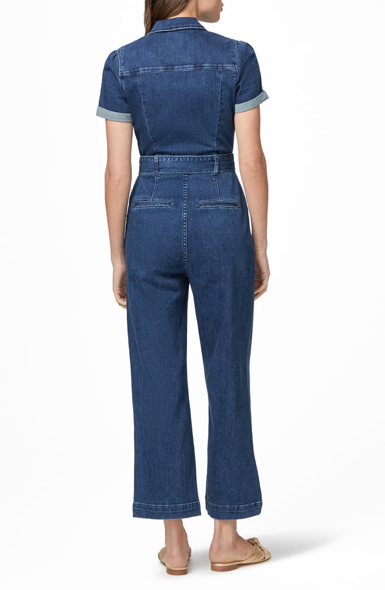 PAIGE Anessa Short Sleeve Denim Jumpsuit, Alternate, color,