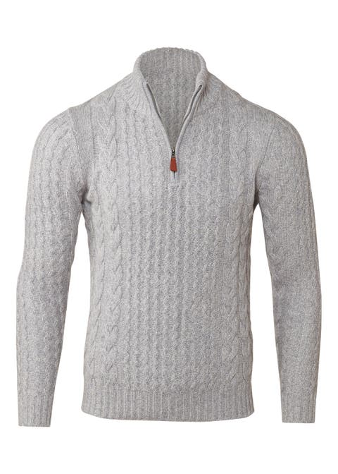 Luxe Cable Qtr Zip Mock