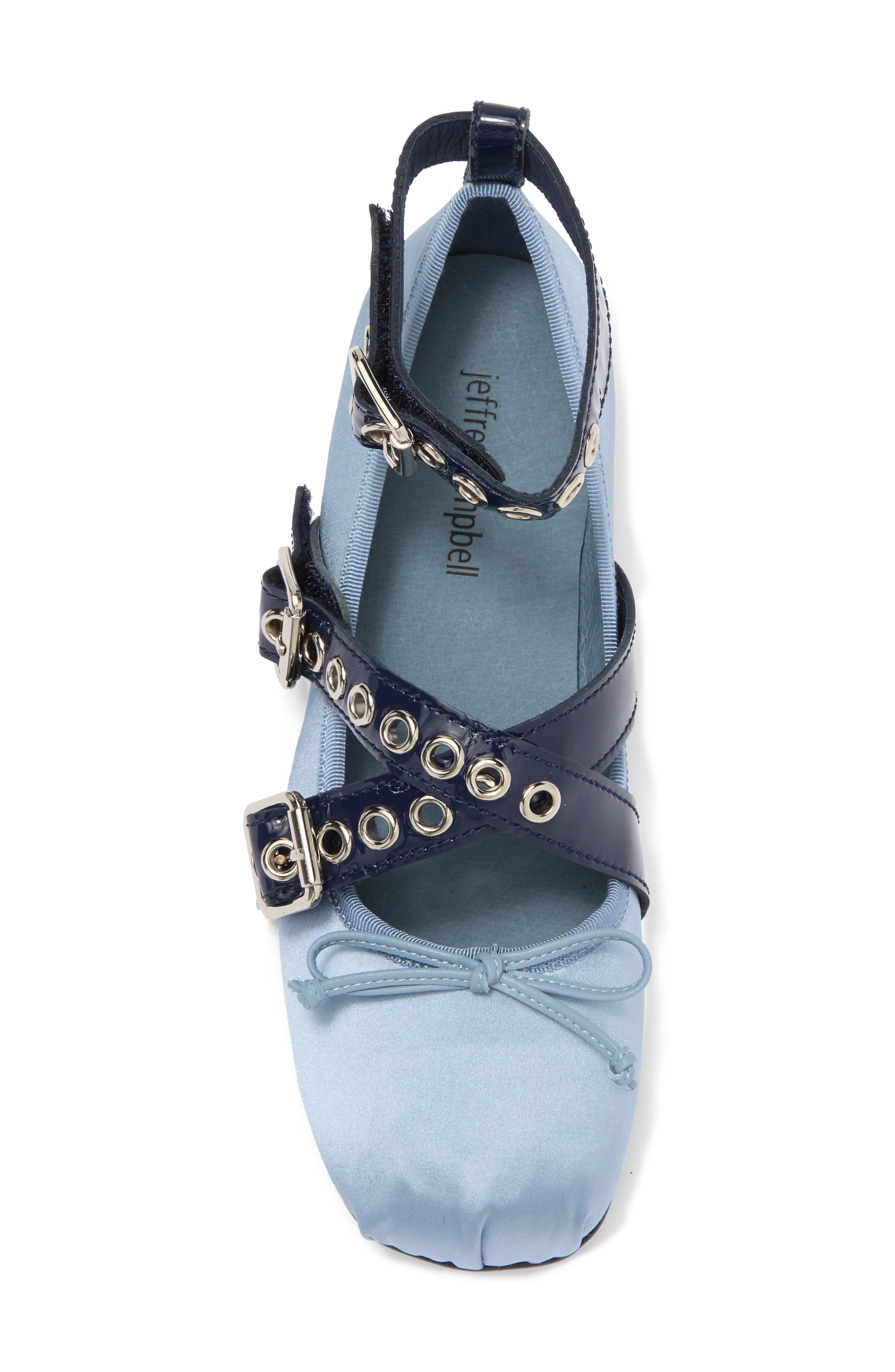 Choreo Ballet Flat, Alternate, color, BLUE SATIN BLUE PATENT
