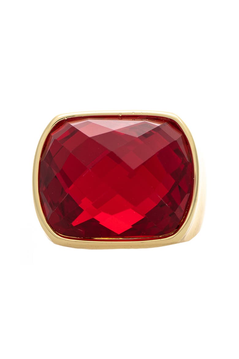 Faceted Stone Cocktail Ring, Main, color, RUBY