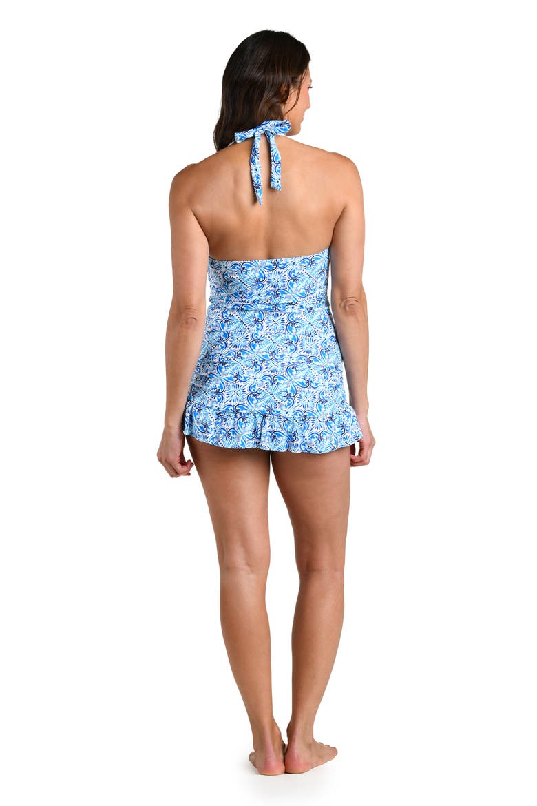 Costa Azul Halter Tankini Top, Alternate, color, BLUE