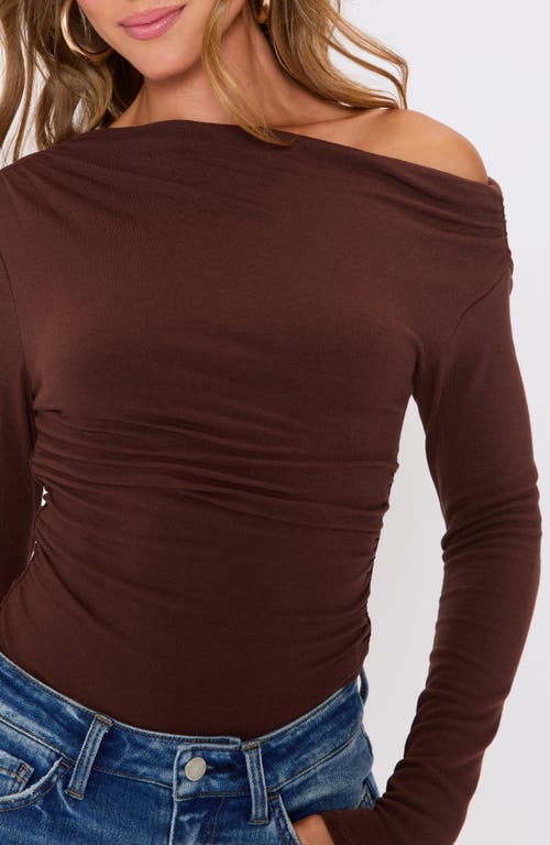 Vici Collection Belle Off The Shoulder Long Sleeve Jersey Top In Animal Print
