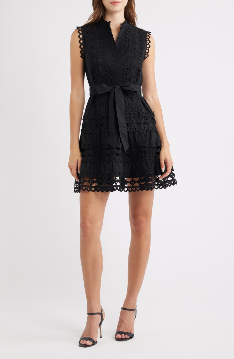 LAYERED WITH LOVE 'Lil Lindsey Cotton Lace Minidress, Main, color,