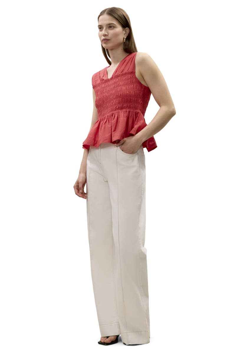 Rebecca Taylor Merrick Silk Cotton Top, Alternate, color, Scarlet