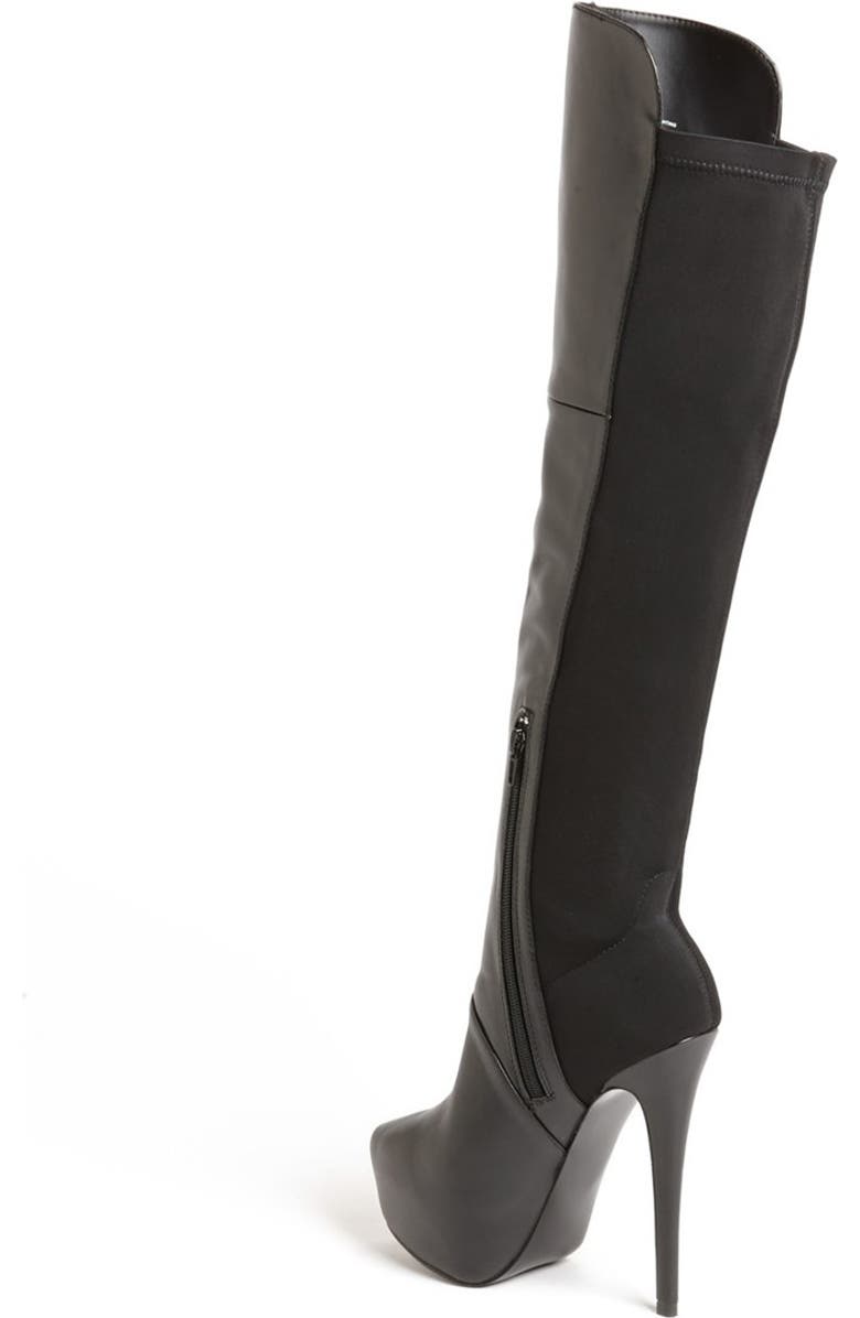 Steve Madden 'Highting' Over the Knee Pointy Toe Stretch Boot, Alternate, color,