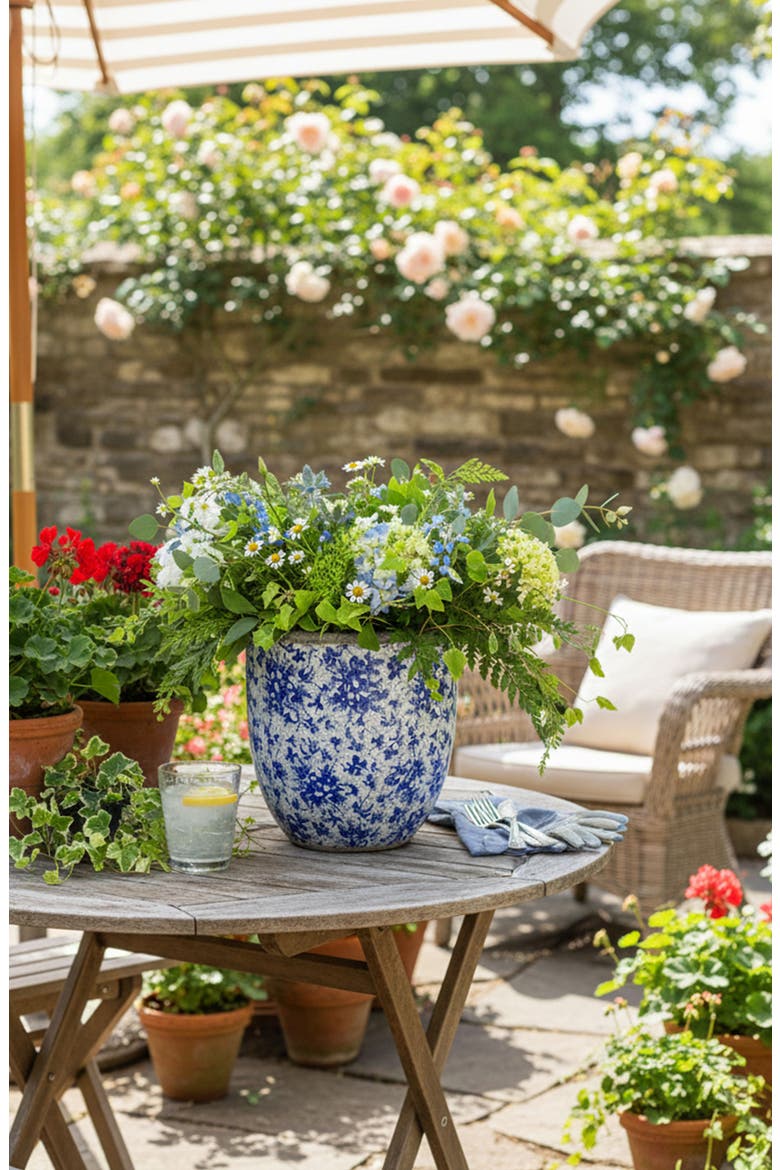 Lilibeth Tall Planter, Alternate, color, BLUE