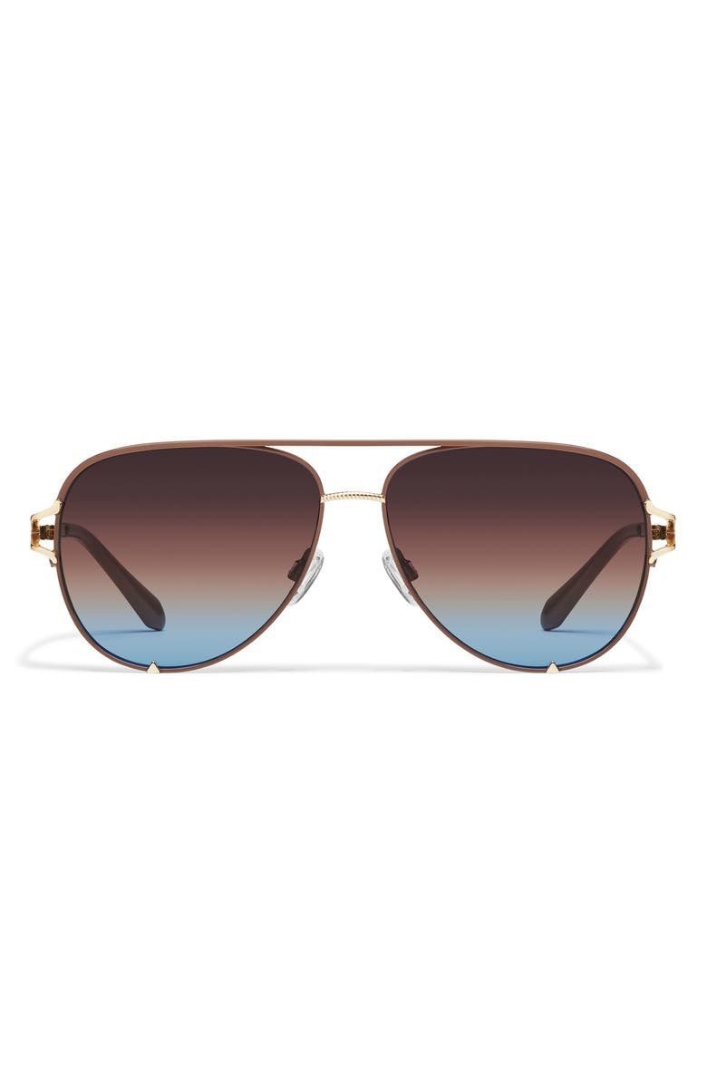 QUAY High Key Twist 60mm Gradient Aviator Sunglasses, Main, color, Doe/ Brown Blue