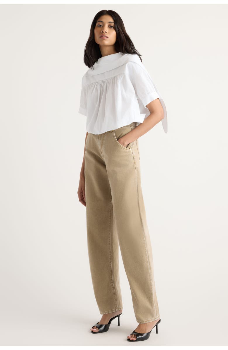 Modern Citizen Bronte Foldover Scarf-Neck Tunic Top, Alternate, color, White