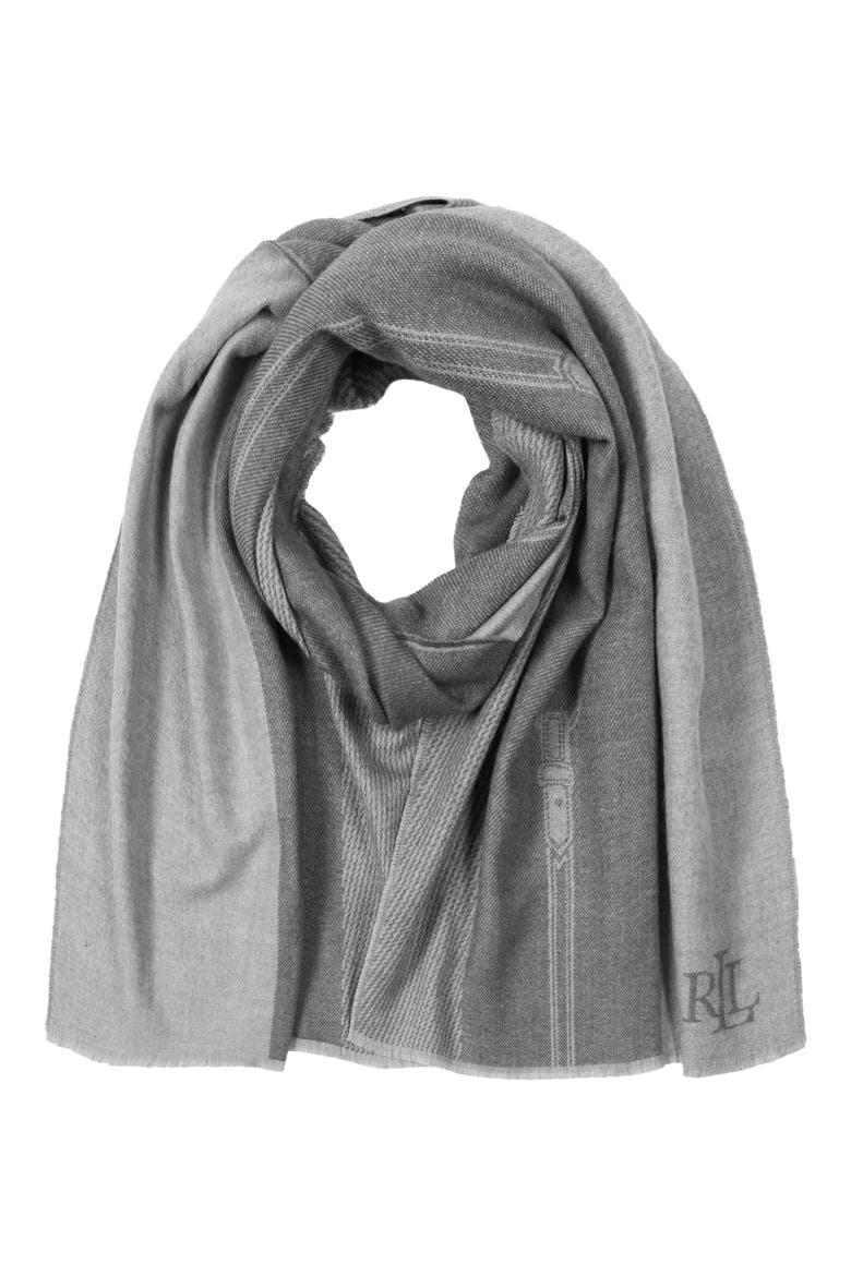 Equestrian Jacquard Wrap, Main, color, CHARCOAL/ GREY