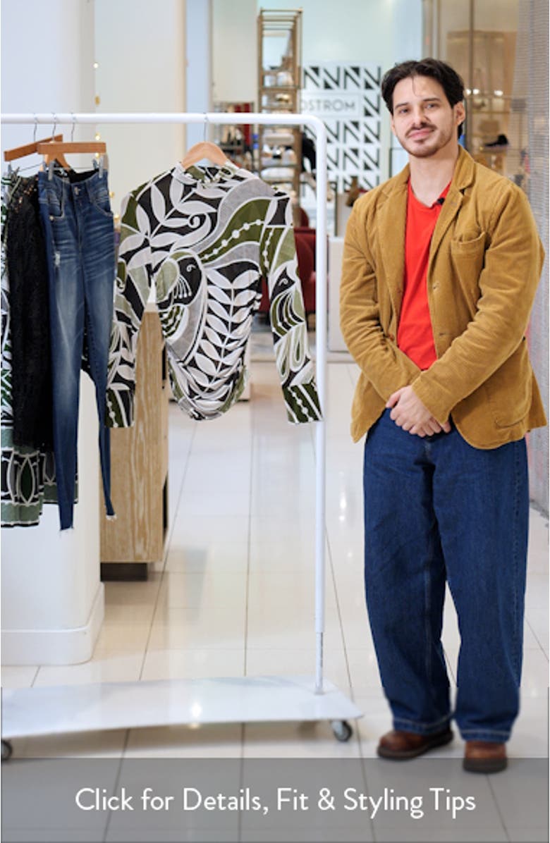 Lace Nature Mock Neck Jersey Top, sales video thumbnail