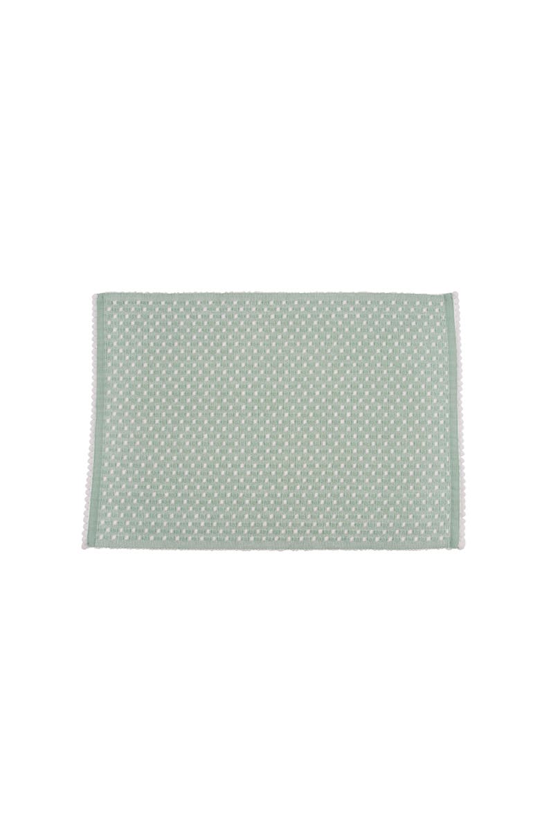 carol & frank Bahar Cool Mint 100% Cotton Set of 4 Placemats 14" x 20", Main, color, Green