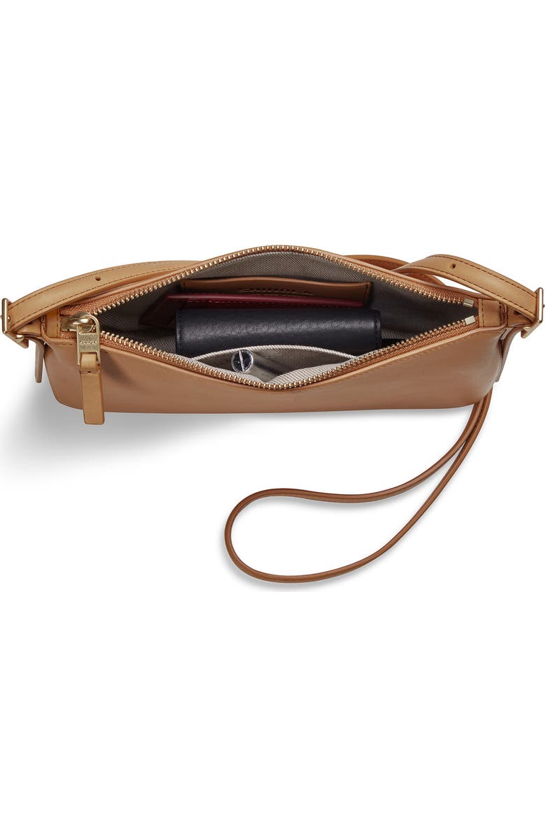 Shinola Small Bixby Accordion Leather Crossbody Bag, Alternate, color, Honey