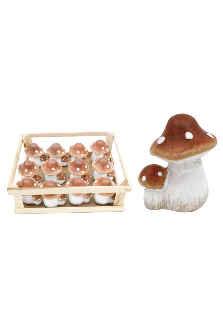 Resin Mushroom Couple Crate Set of 12 Spring Home Decorations Decorative Objects, Main, color, Multicolored