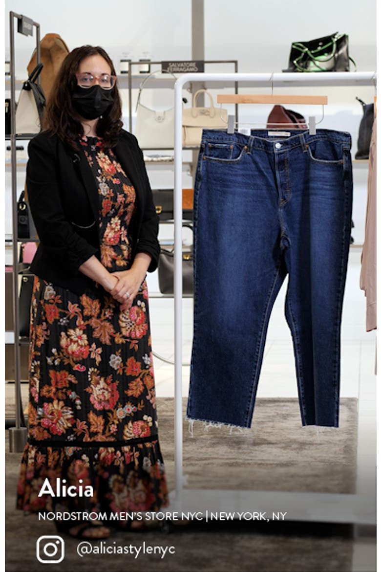 Levi's® Wedgie High Waist Raw Hem Straight Leg Jeans video