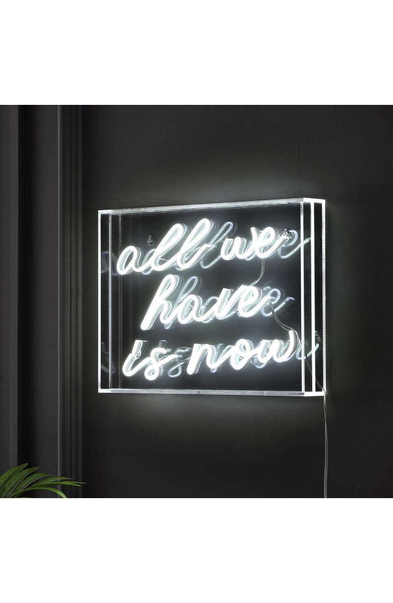 JONATHAN Y All X 10" Contemporary Glam Acrylic Box USB Operated LED Neon Light, Alternate, color, White