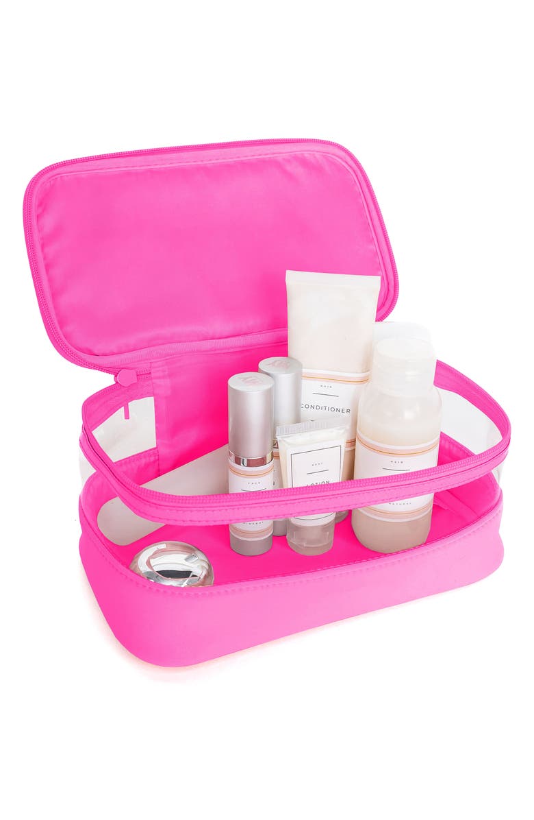 MYTAGALONGS Velour Medium Train Cosmetics Case, Alternate, color, Hot Pink