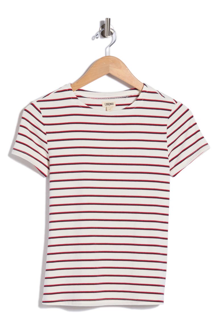 Ressi Stripe Crew T-Shirt, Main, color, RED/ NVY/ WHT STRIPE