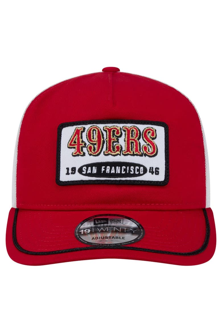 Men's New Era Scarlet/White San Francisco 49ers Patch 19TWENTY Adjustable Hat, Alternate, color, Scarlet