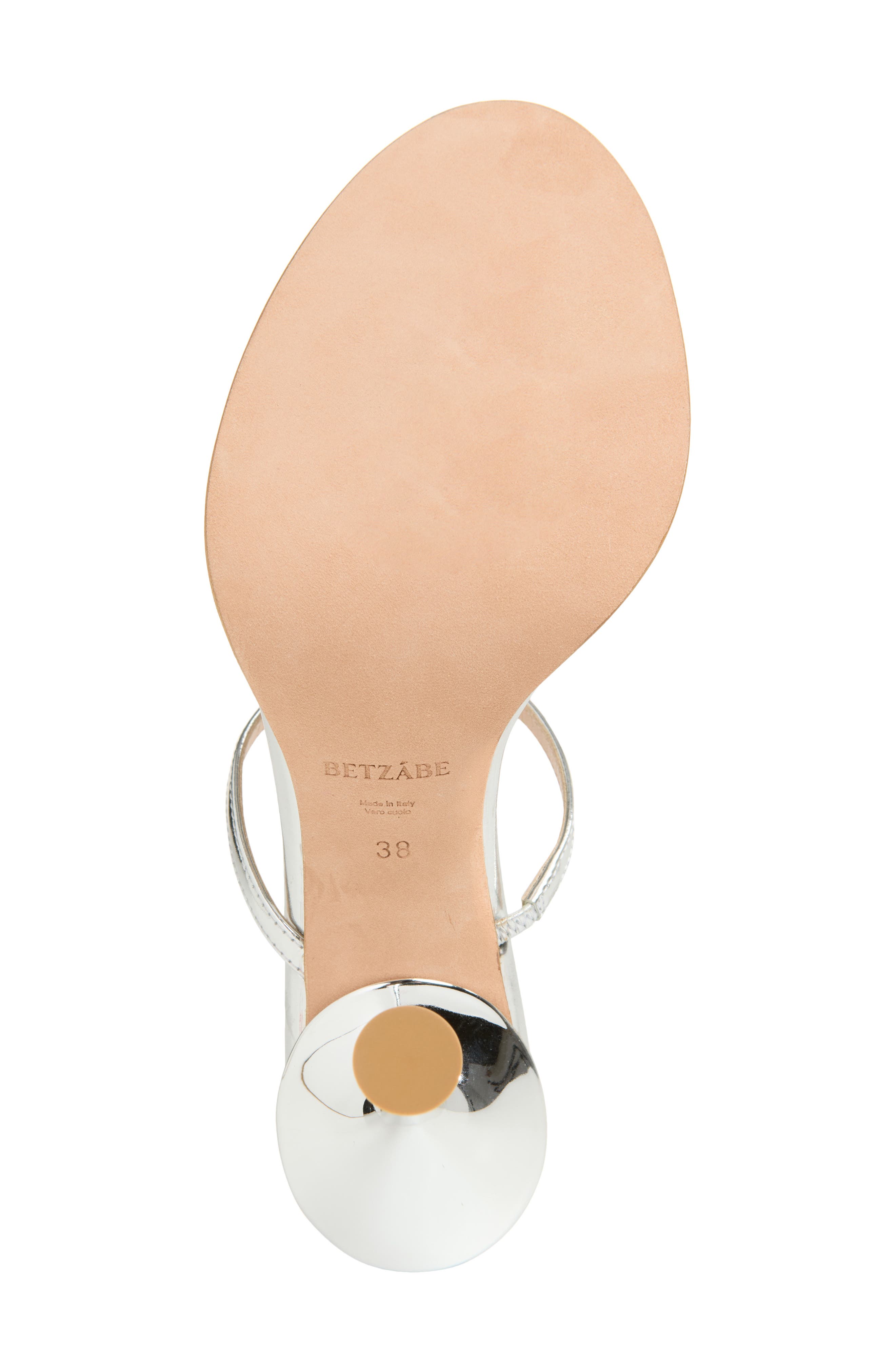 BETZÁBE Anita Crystal Embellished Metallic Sandal, Alternate, color, Metallic Silver