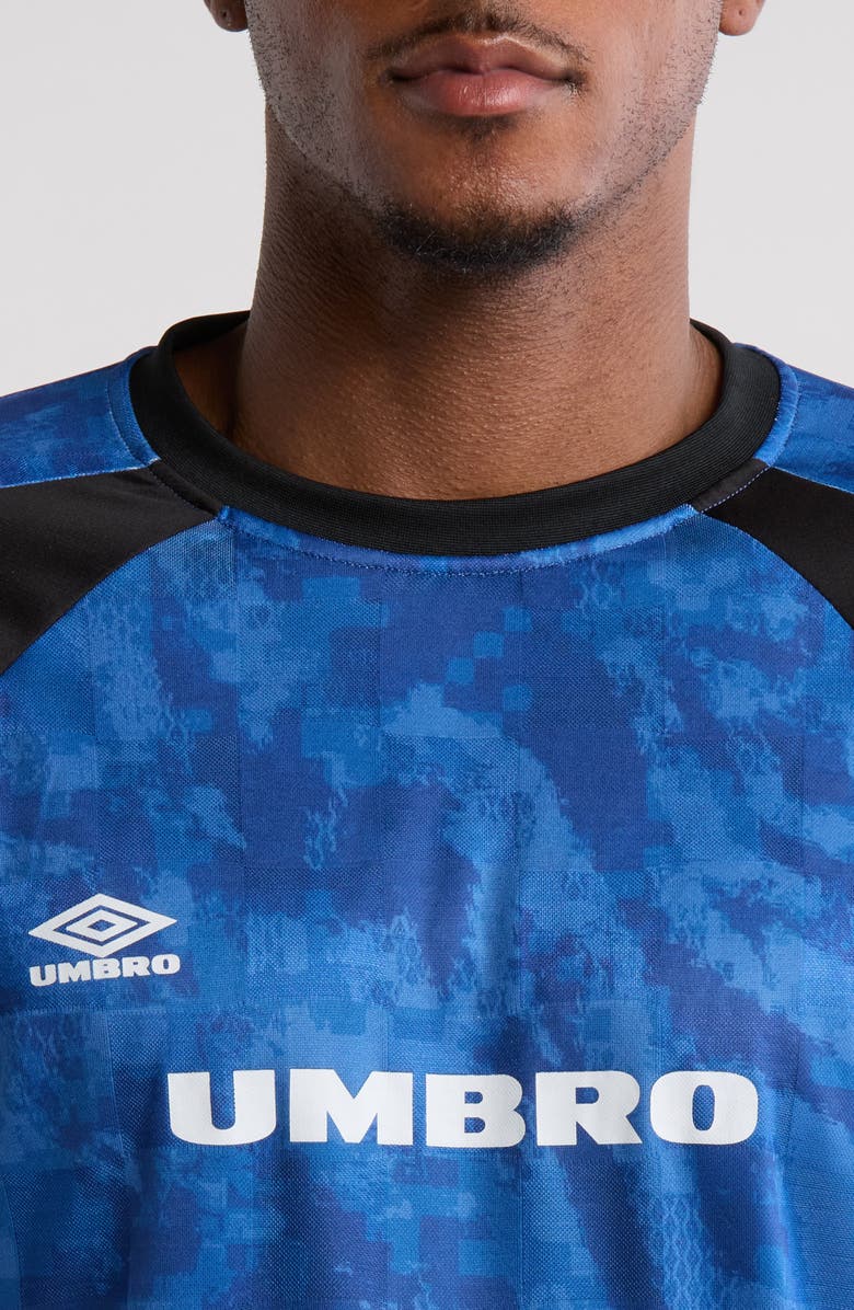 Umbro Long Sleeve Football Jersey, Alternate, color, Classic Blue/ Black