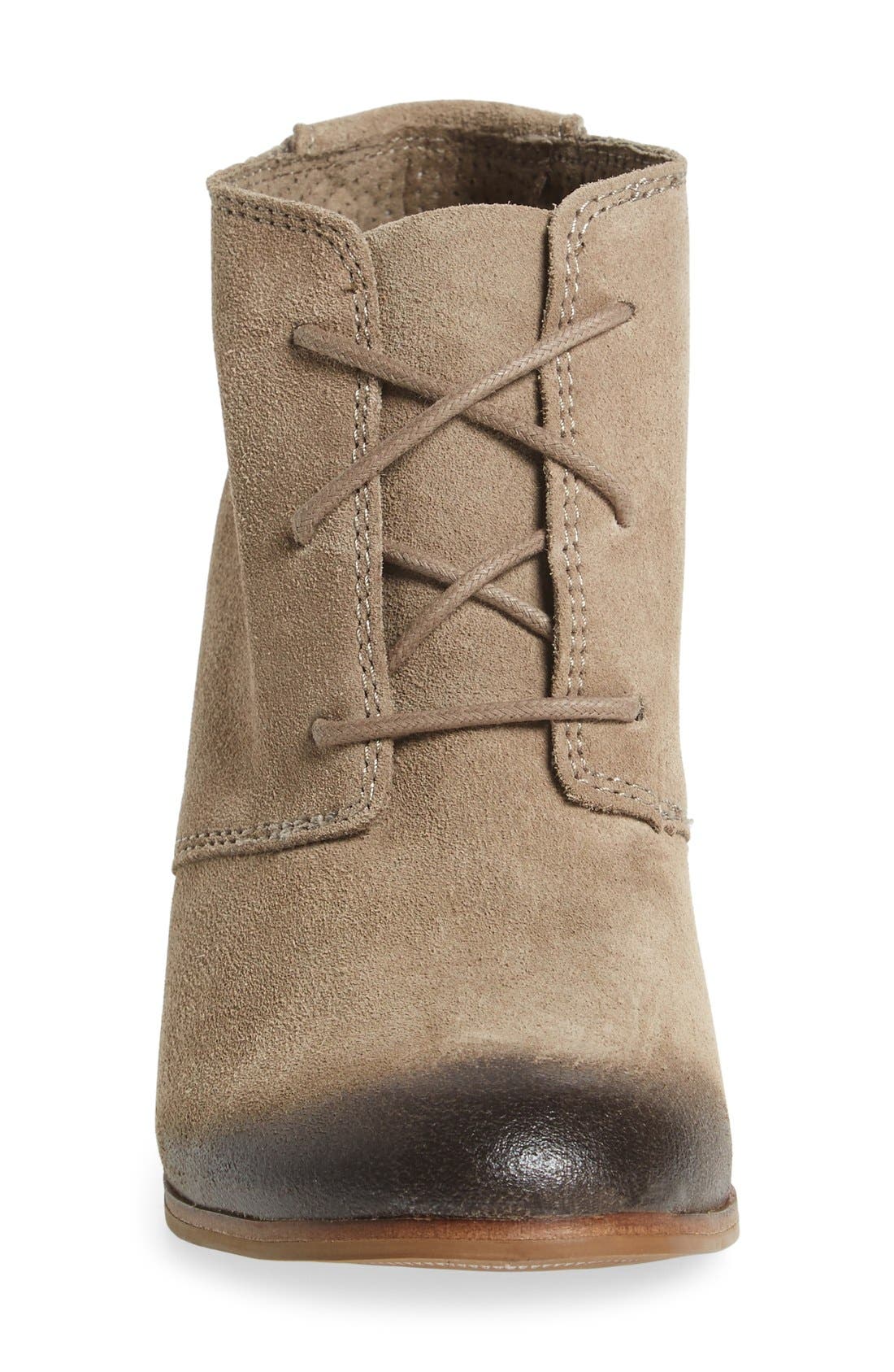 'Lunata' Lace-Up Bootie, Alternate, color, NATURAL SUEDE