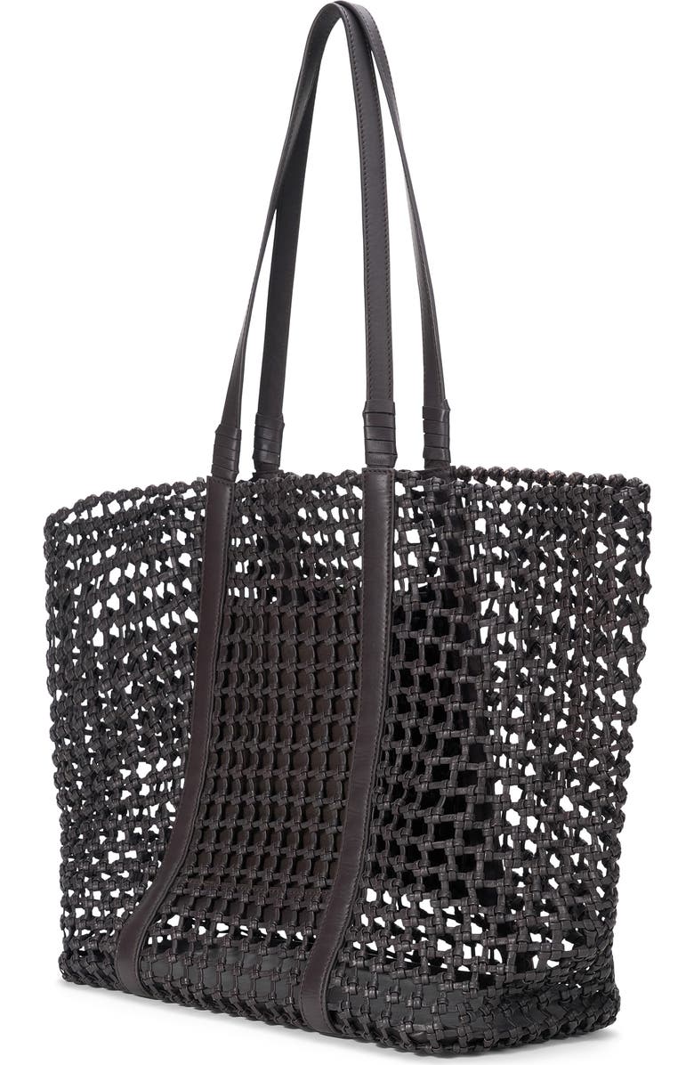 STAUD Getaway Hand Knotted Leather Tote Bag, Alternate, color, Espresso