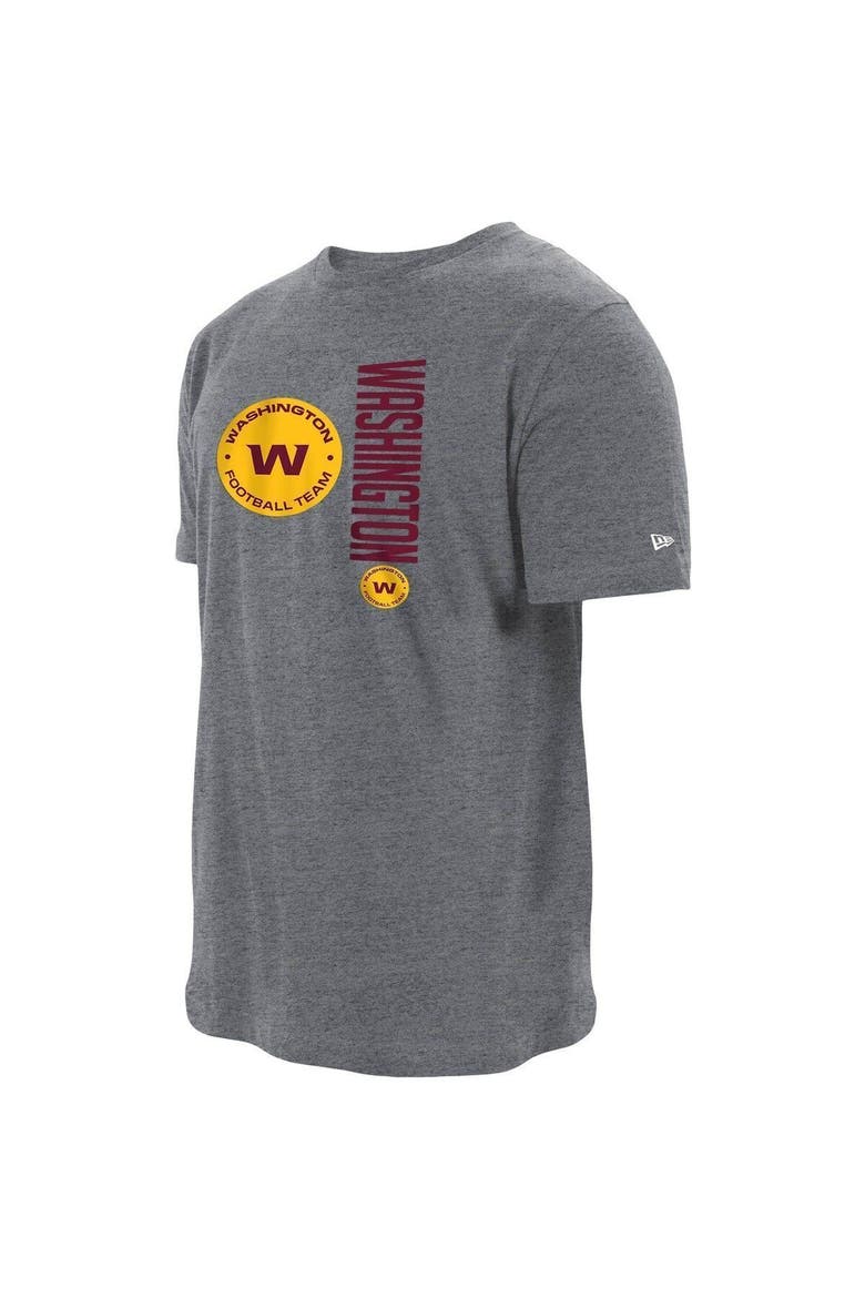 Men's New Era Heathered Gray Washington Football Team Split Logo 2-Hit T-Shirt, Alternate, color, Heather Gray