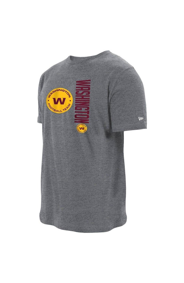 New Era Men's New Era Heathered Gray Washington Football Team Split Logo 2-Hit T-Shirt, Alternate, color,