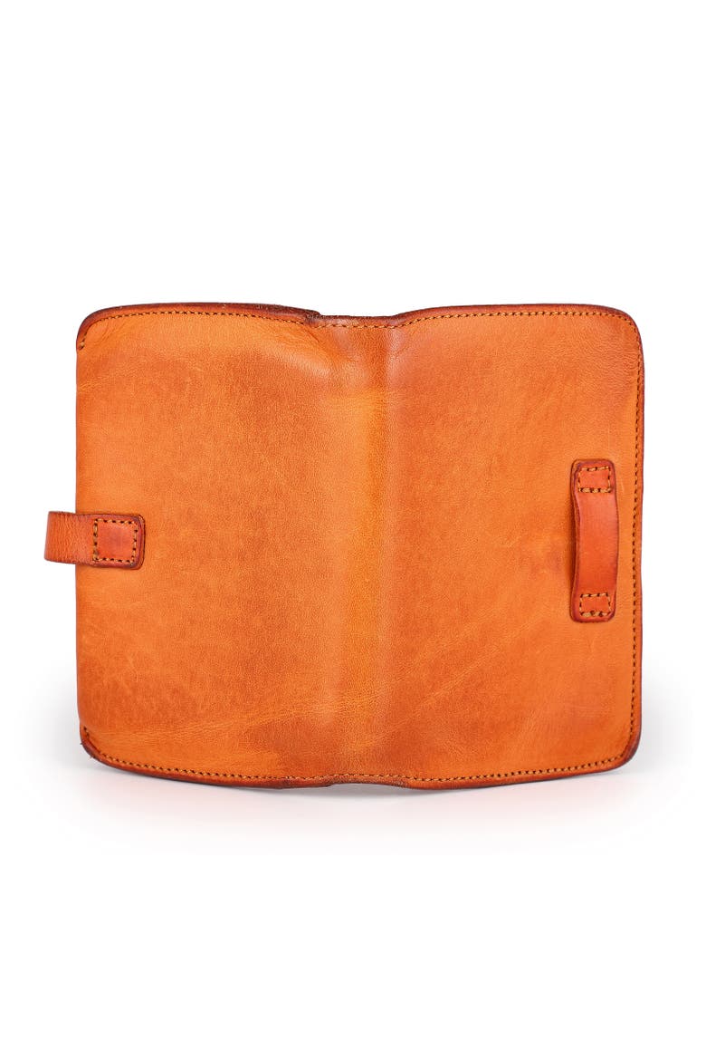 Leeds Genuine Leather Bifold Passport Holder, Alternate, color, Caramel