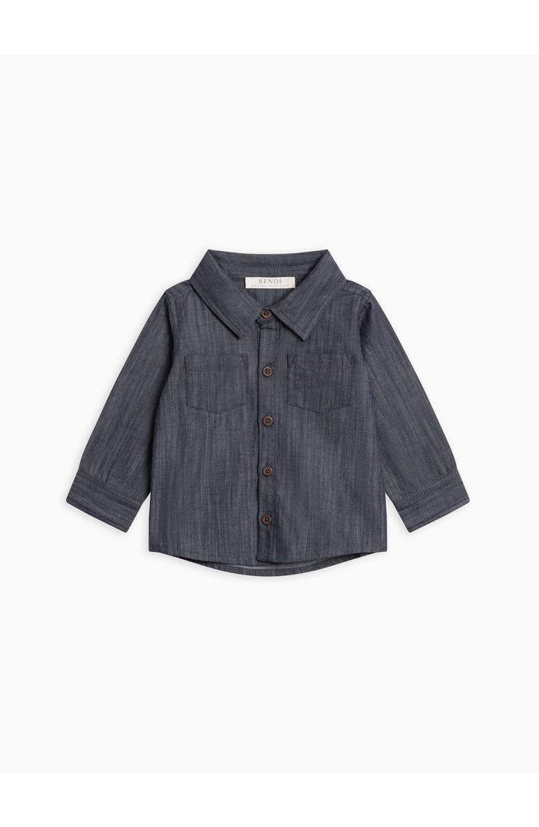 Kendi Hayes Chambray Long Sleeve Collared Shirt, Main, color, Chambray