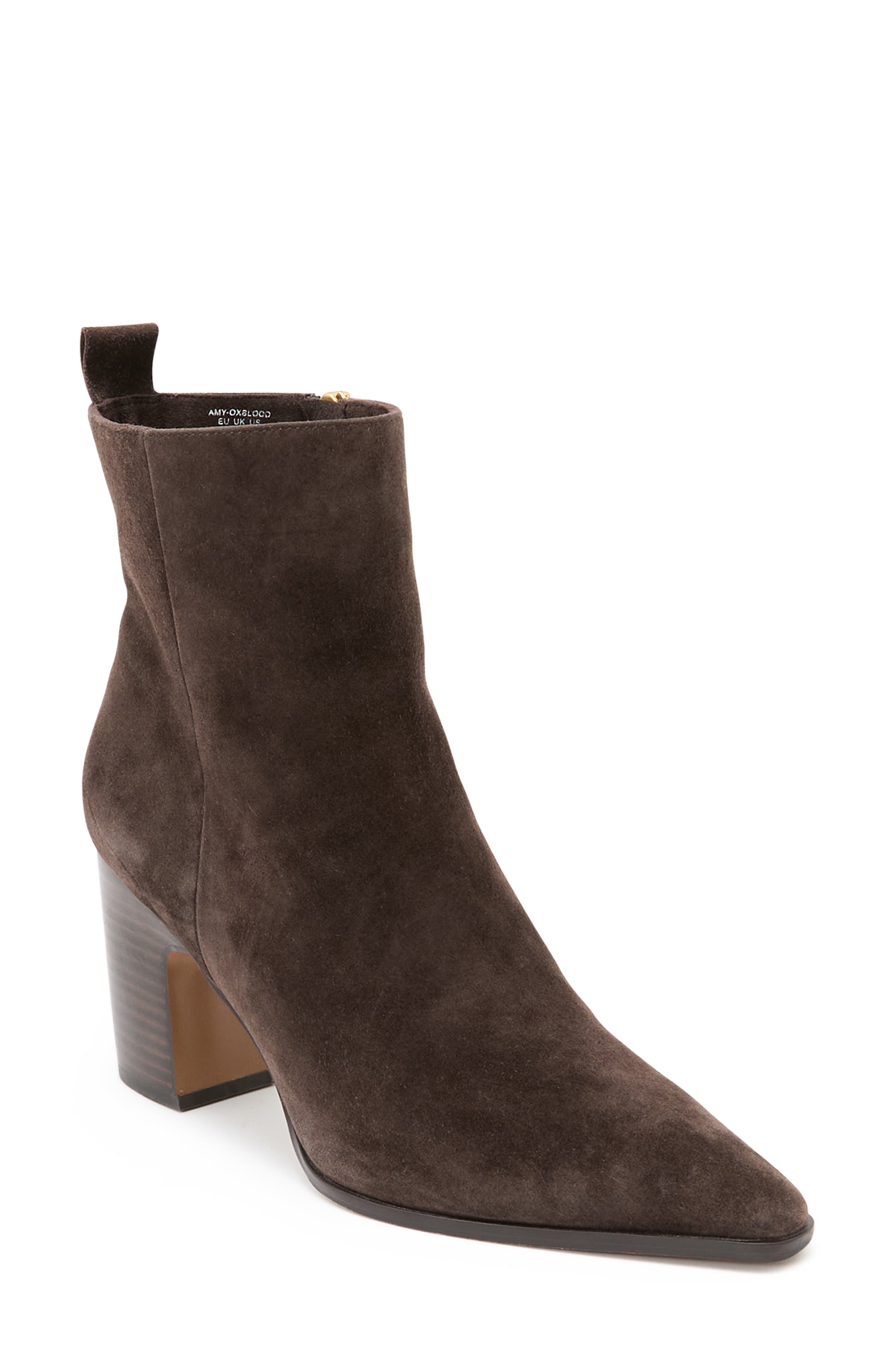 Reiss Amy Pointed Toe Bootie, Main, color, Chocolate