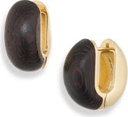 ROXANNE ASSOULIN Simple Wood Chubbie 12k Gold Plated Huggie Hoop Earrings