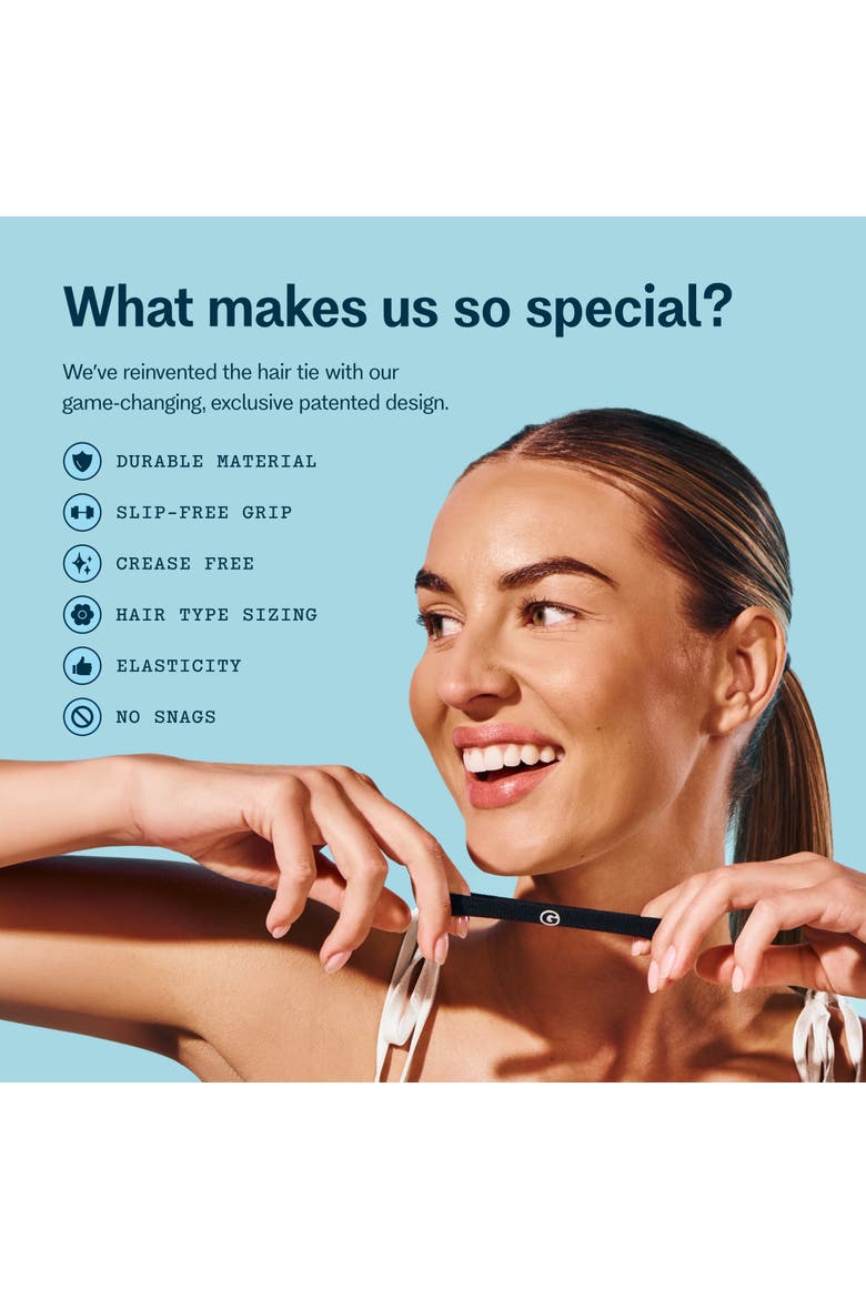 Any Fit Hair Bands, Damage Free Hair Ties Made with Seamless Microfiber Elastics, Alternate, color, Black