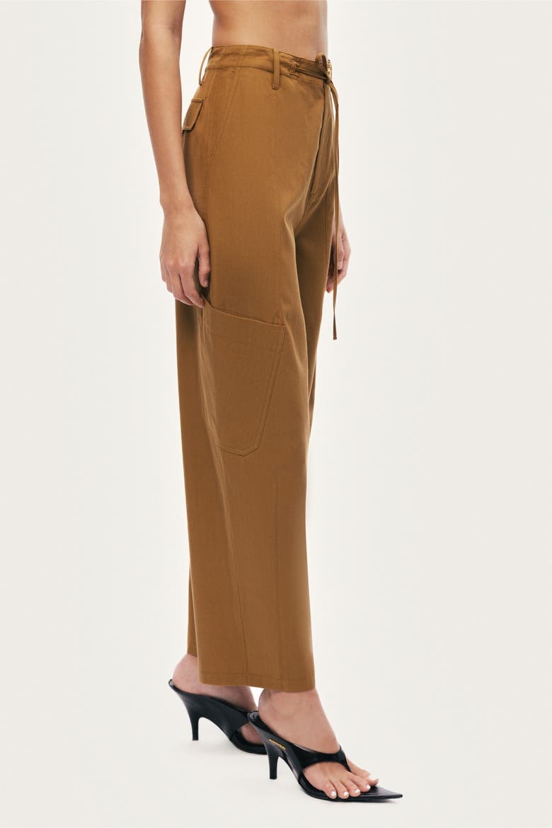 High Waisted Cargo Pocket Pants, Alternate, color, Camel