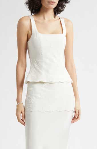 Cove Embroidered Stretch Silk Tank