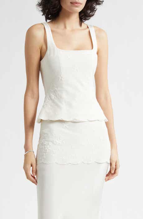 Cove Embroidered Stretch Silk Tank