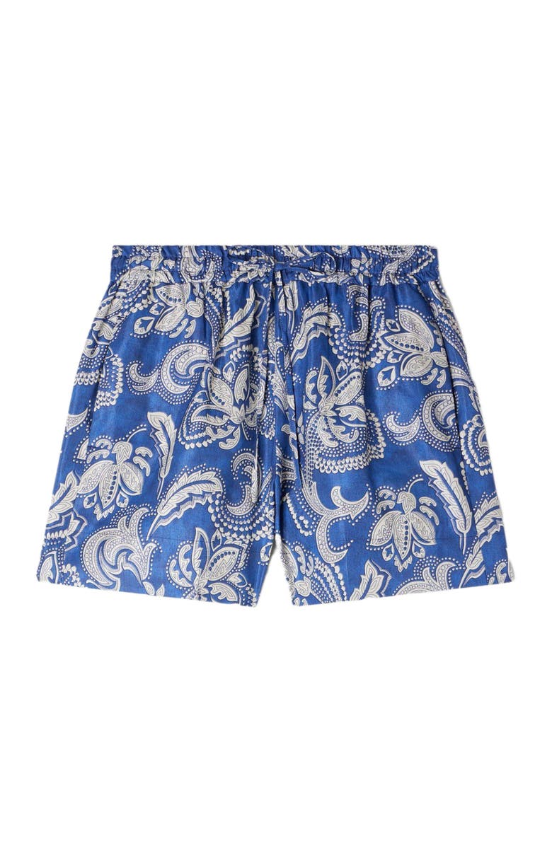 SANDRO Floral print shorts, Alternate, color, Blue / Ecru