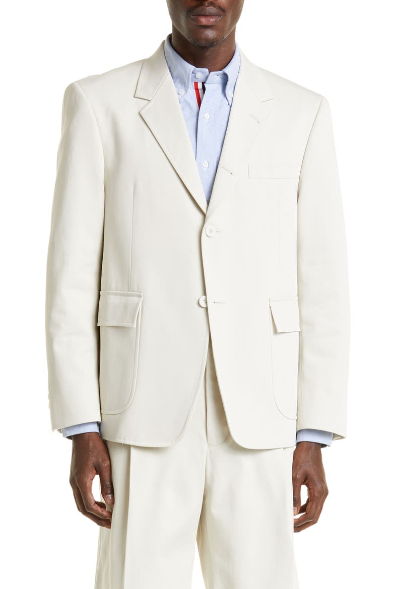 Unconstructed Straight Fit Sport Coat, Main, color, NATURAL WHITE