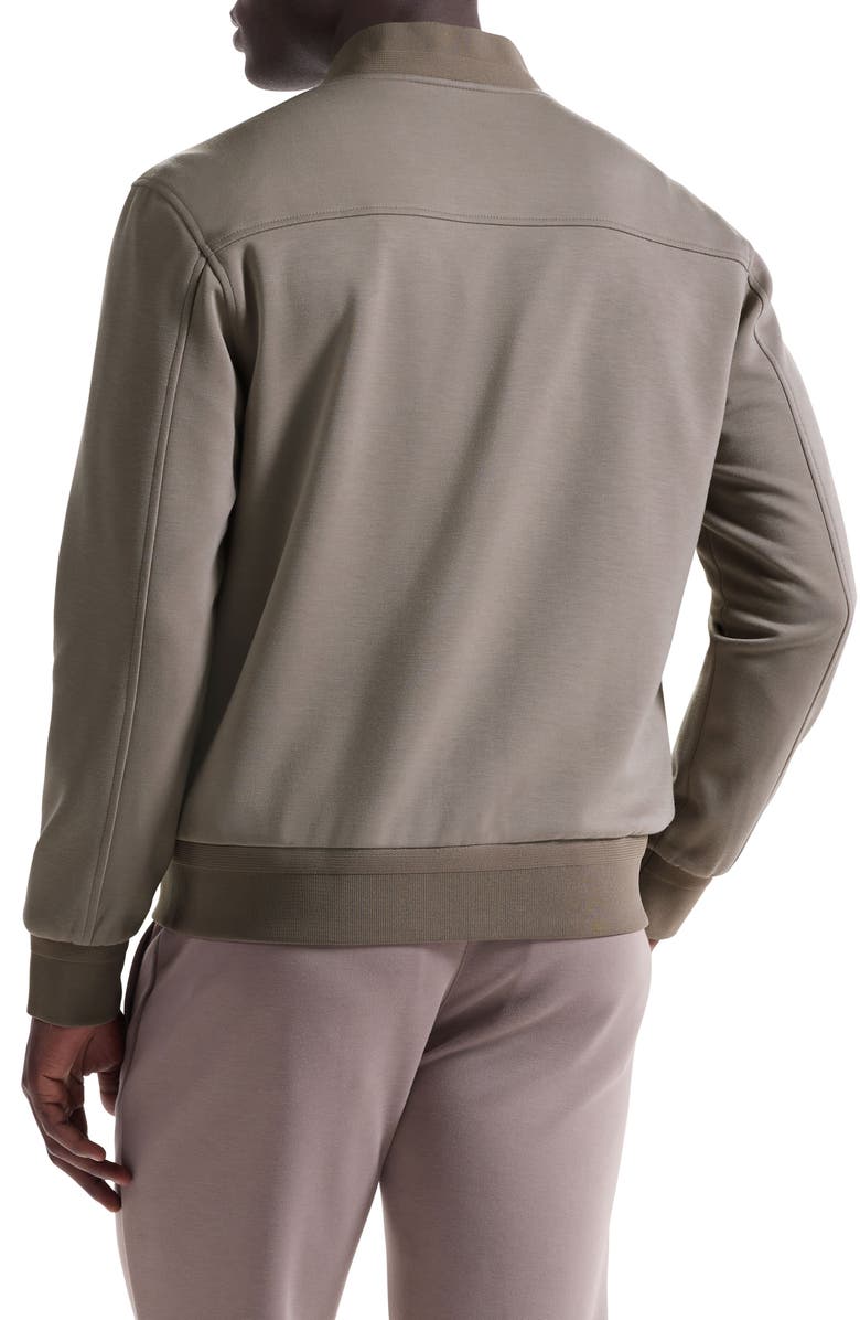 Bugatchi Soft Touch Knit Reversible Bomber Jacket, Alternate, color, Walnut