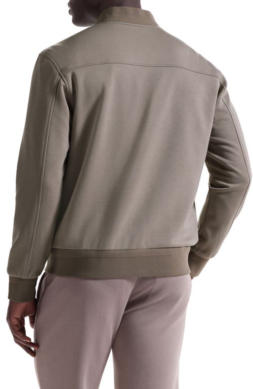 Bugatchi Soft Touch Knit Reversible Bomber Jacket In Brown
