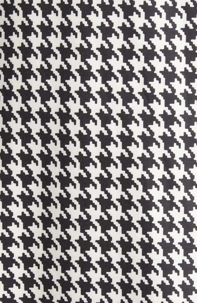 Anne Klein Houndstooth Long Sleeve Ruffle Hem Shift Dress, Alternate, color, 