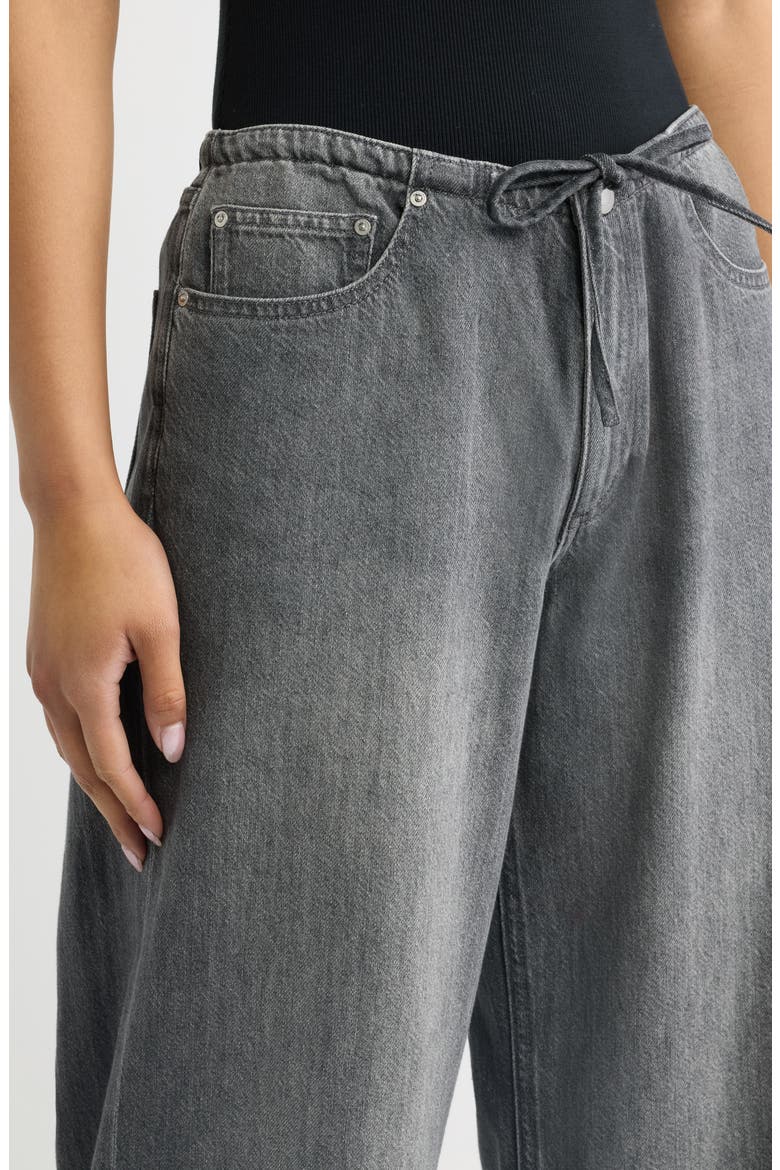 DL Aura Sienna Low Slung Drawstring Wide Leg Jeans, Alternate, color, ASH GREY AURA