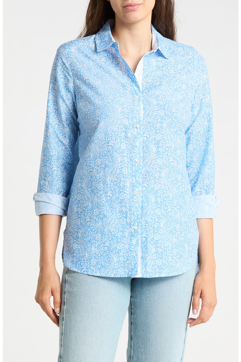 Britt Button Front Shirt, Main, color, BLUE/ WHITE